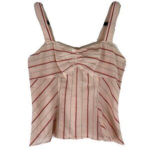 Intermix Zuri Stripe Voile Tank Pink Cami Women's Size P/XS